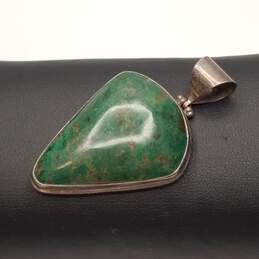 Sterling Silver Turquoise Triangular Shaped Pendant 30.0g alternative image