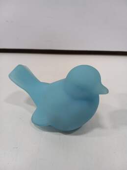 Vintage Fenton Blue Satin Glass Songbird & Bird of Happiness Figurines alternative image