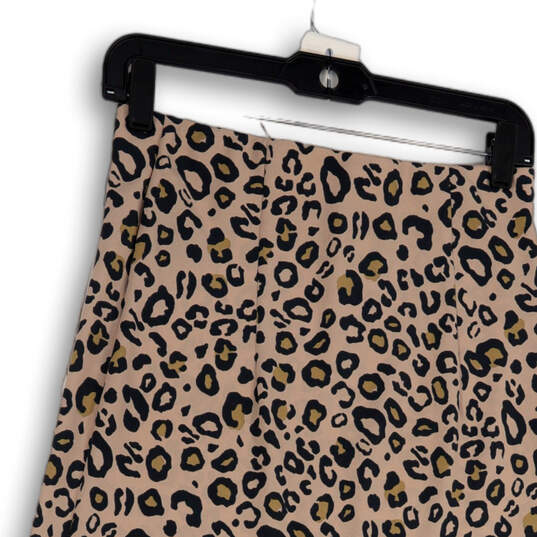 NWT Womens Brown Black Leopard Print Regular Fit Midi A-Line Skirt Size S image number 3