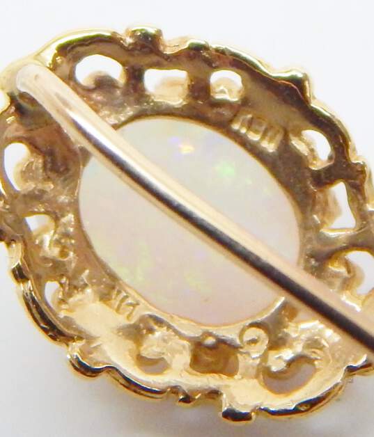 (G) 14K Yellow Gold Opal Stick Pin 2.1g image number 4