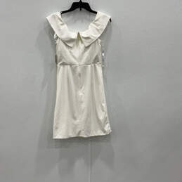 NWT Womens White Ruffled Sleeveless Stretchable Back Zip Sheath Dress Sz 8 alternative image