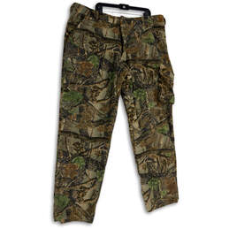 Mens Multicolor Camouflage Pockets Straight Leg Cargo Pants Size 46R