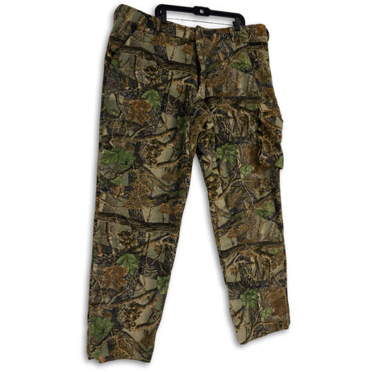 Mens Multicolor Camouflage Pockets Straight Leg Cargo Pants Size 46R image number 1
