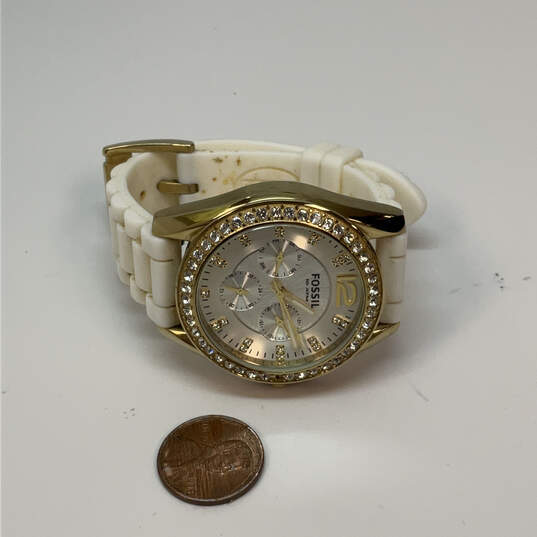 Designer Fossil ES-2348 Adjustable Strap Chronograph Dial Analog Wristwatch image number 3