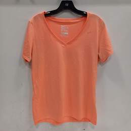 Nike Women's Coral Dri-Fit V-Neck SS T-Shirt Size L
