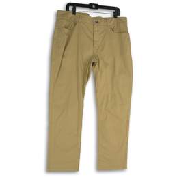 NWT Jos. A. Bank Mens Khaki Flat Front Low-Rise Ankle Pants Size 38 X 29