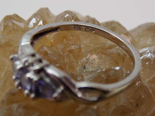 10K White Gold Diamond Accent Tanzanite Ring 1.8g image number 3
