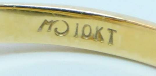 Vintage 10K Gold Textured Filigree Black Enamel Accented Class Ring 3.5g image number 3
