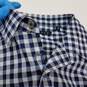 Theory blue and white gingham button up shirt men's M image number 2