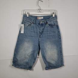 Womens 505 Cotton Regular Fit Medium Wash Denim Bermuda Shorts Size 18