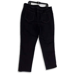 NWT Womens Black Dark Wash Pockets Denim Regular Fit Straight Jeans Size 22 alternative image