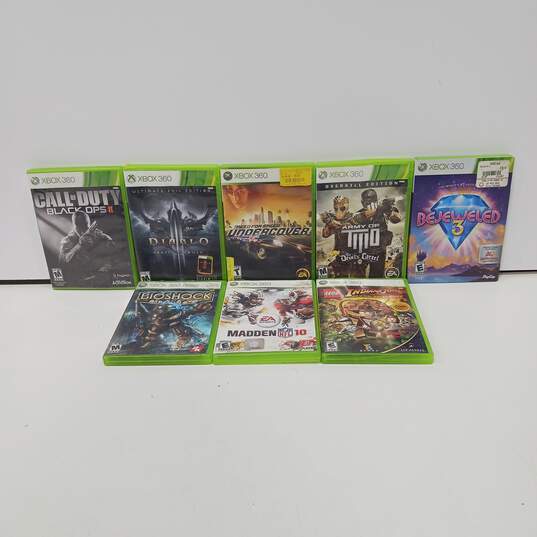 Bundle of 8 Microsoft Xbox 360 Video Games image number 1