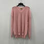 Womens Pink Knitted Long Sleeve V-Neck Regular Fit Pullover Sweater Sz XXL image number 1