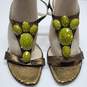 Kate Spade Lydia Green Metallic Strappy Jem T Strap Heels Women's Size 9.5 image number 2