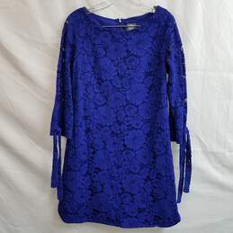 Vince Camuto purple corded lace tie sleeve shift frock dress 8