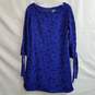Vince Camuto purple corded lace tie sleeve shift frock dress 8 image number 1