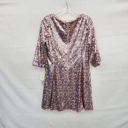 Eliza J. Pink Sequin Long Sleeved Dress WM Size 12 P NWT alternative image