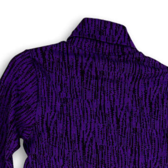 Womens Purple Black Flurry Elemental Turtleneck Activewear Top Size Small image number 4