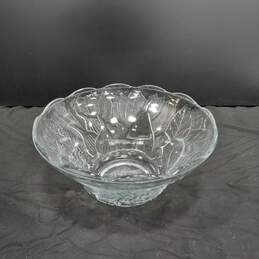 Vintage Clear Pressed Glass Fruit Bowl