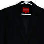 Mens Black Notch Collar Long Sleeve Flap Pocket Two Button Blazer Size L image number 3