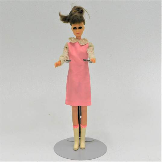 Vntg1966 Mattel Barbie Francie Doll Brunette Rooted Lashes Bendable Legs image number 1