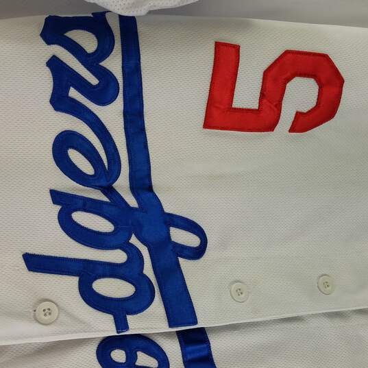 Majestic Men White MLB Dodgers Jersey #5 Seager 54 image number 3