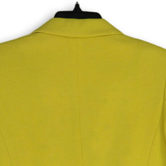 NWT Womens Yellow Notch Lapel Flap Pocket Two Button Button Blazer Size 4 image number 4