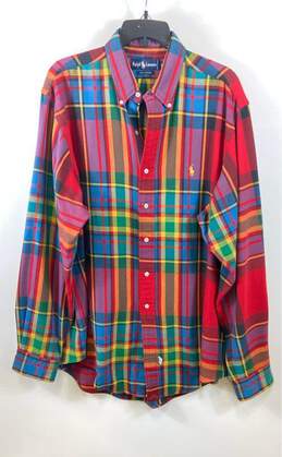 Ralph Lauren Men Red Plaid Button Up Shirt XL