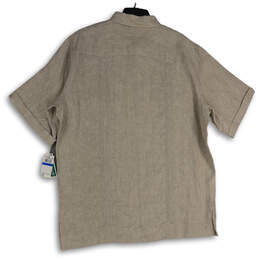 NWT Mens Beige Spread Collar Short Sleeve Button-Up Shirt Size XLT alternative image