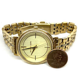 Designer Michael Kors MK-3681 Gold-Tone Round Dial Analog Wristwatch alternative image