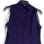 Womens Blue High Neck Stretch Sleeveless Pullover Sheath Dress Size 10 image number 2