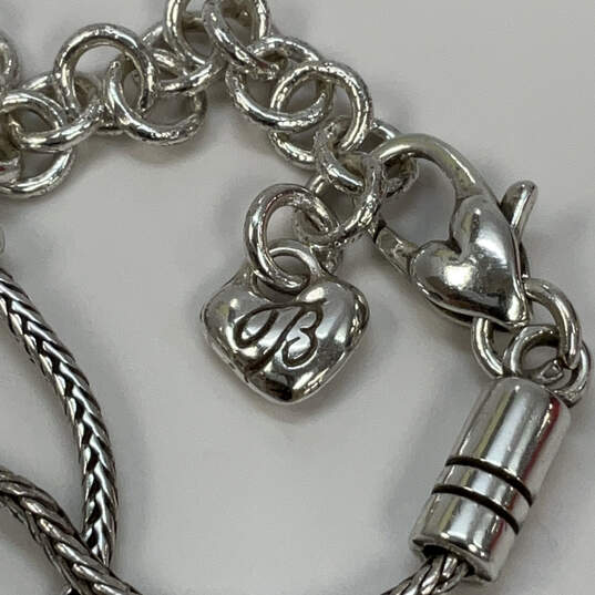 Designer Brighton Two-Tone Heart Shape Stone Snake Chain Pendant Necklace image number 4