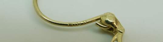 14K Gold Spun Scrolled Scalloped Hoop Earrings 1.6g image number 6