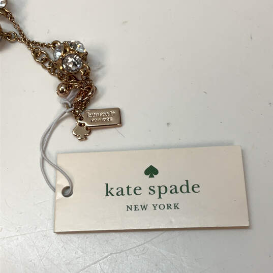NWT Desginer Kate Spade Gold-Tone Marmalade Crystal Ball Chain Bracelet image number 4