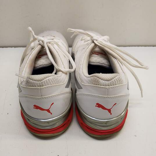 Puma White/Silver/Red Athletic Shoes Men's Size 11 image number 2