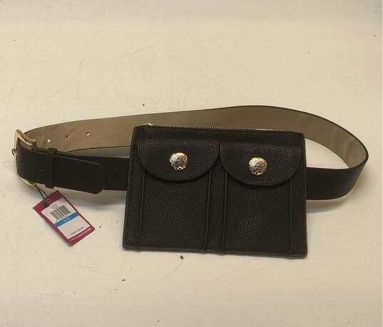 Vince Camuto Double Pocket Belt Bag Black Noir image number 5