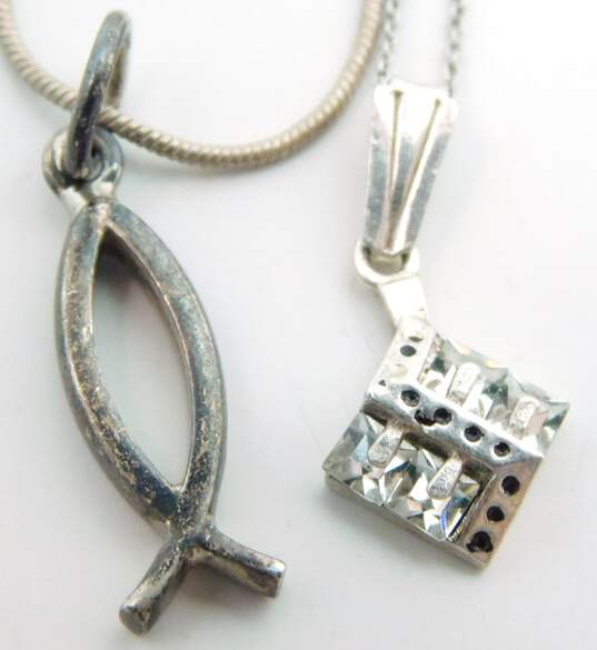 925 Sterling Silver CZ Earrings Pendant Necklaces & Bracelets 15.4g image number 3