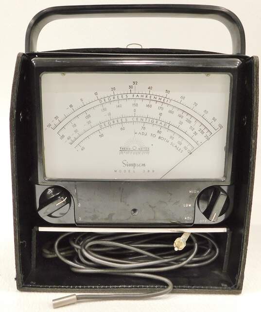 Vintage Simpson Model 389 Therm-O-Meter W/ Case & Manual image number 4
