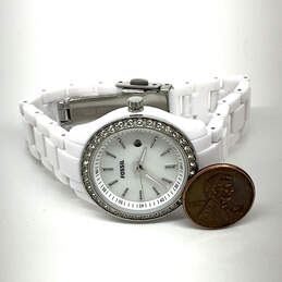 Designer Fossil ES2437 White Date Indicator Round Dial Analog Wristwatch alternative image