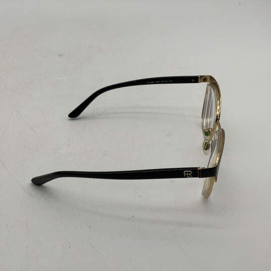 Womens RL 5099 Black Gold Clear Lens Full Rim Cat Eye Eyeglasses With Case image number 5