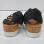 Womens Beige Slip On Open Toe Platform Wedge Heel Ankle Strappy Sandals Size 6.5 image number 4