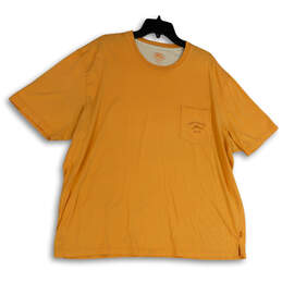 Mens Orange Crew Neck Short Sleeve Front Pocket Pullover T-Shirt Size XXL