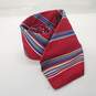 Yves Saint Laurent Men's Striped Red 100% Silk Neck Tie AUTHENTICATED image number 1