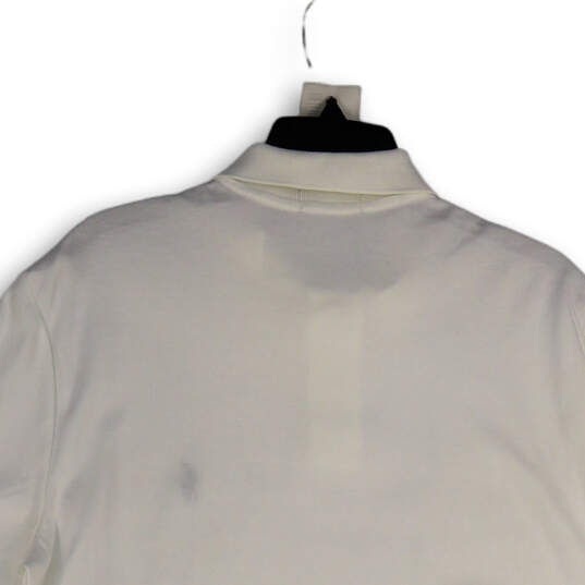 NWT Men's White Spread Collared Short Sleeve Polo Shirt Size X-Large image number 4