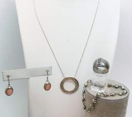 925 Spiny Oyster Earrings Pendant Necklace Ring & Heart Bracelet 23.2g