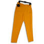 NWT Womens Yellow Flat Front Slash Pockets Skinny Leg Ankle Pants Size 8 image number 1