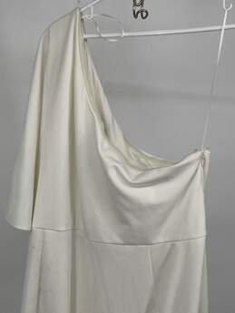 Womens Ivory Crepe Side Zip One Shoulder Maxi Dress Size 22W T-0556011-I alternative image