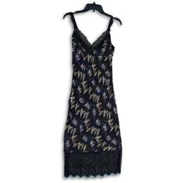 Diane Von Furstenberg Womens Multicolor Margarit Print V-Neck Slip Dress Size 4