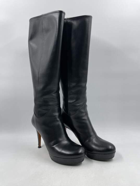 Authentic Gucci Black Knee-High Platform Boot W 8 image number 3