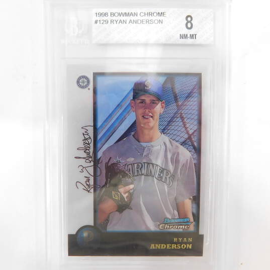 1998 Ryan Anderson Bowman Chrome Rookie Graded Beckett 8 Mariners image number 1